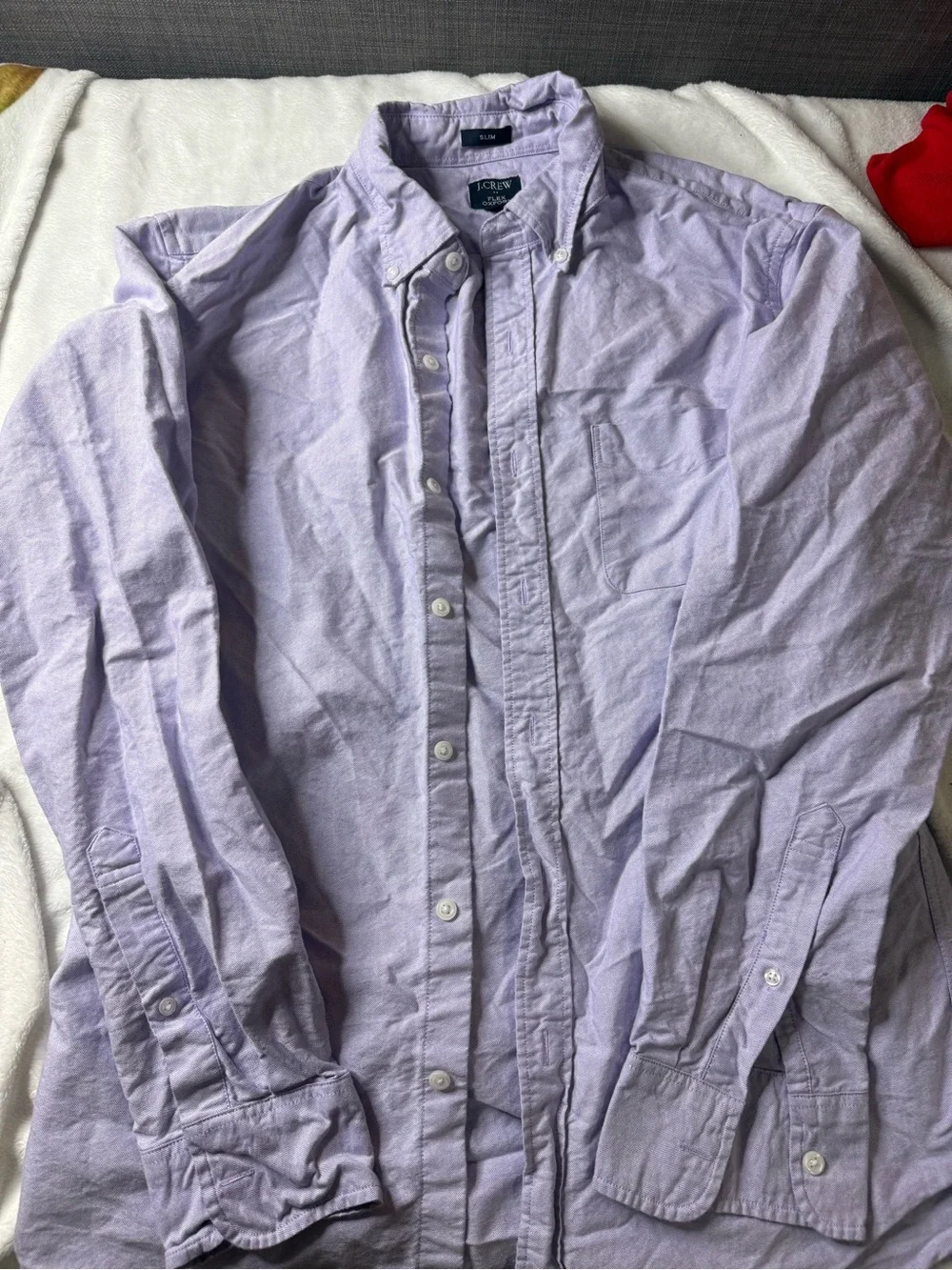 J. Crew Men's Light Lavender Button-Down Oxford Shirt
